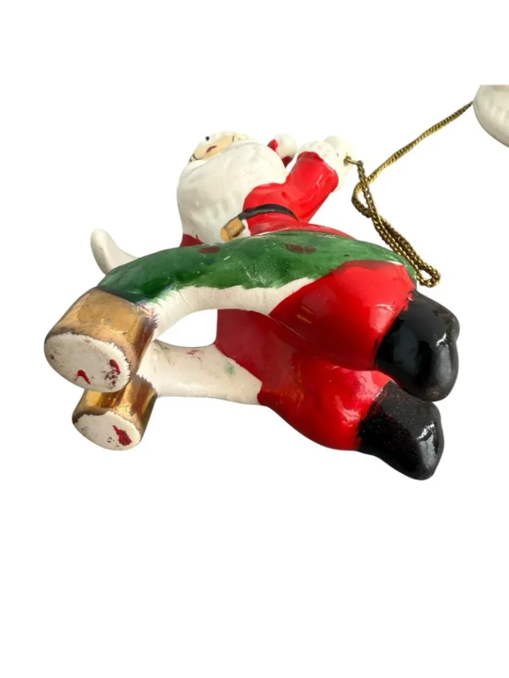 Vintage Dan Brechner Santa Claus & Reindeer Candle Climber Holder *READ*